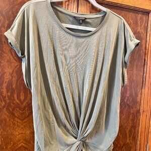 Lucky Brand Sage Green Twist Front Short Sleeve Tee – L
